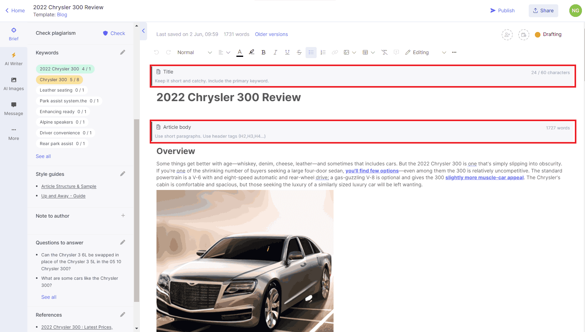 Blog content templates