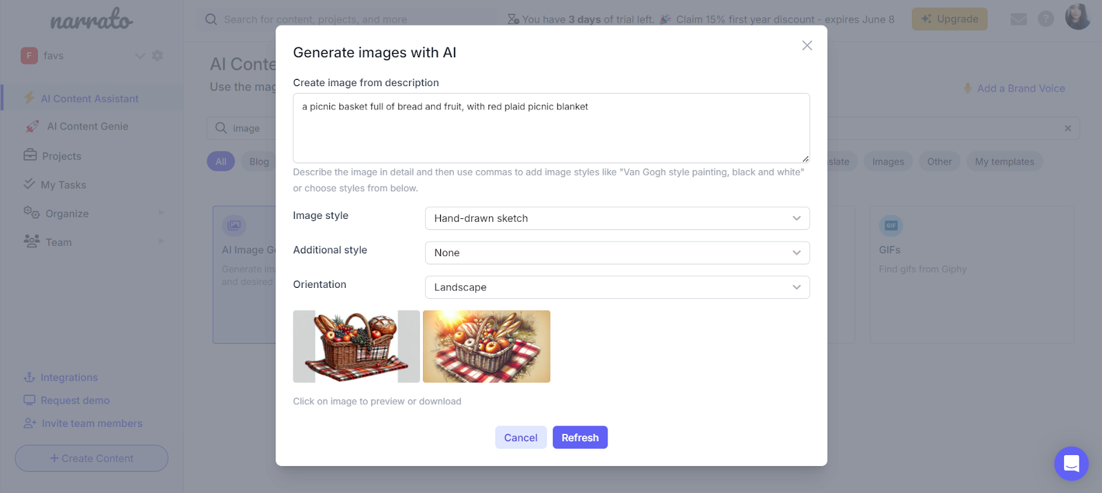 Narrato AI image generator
