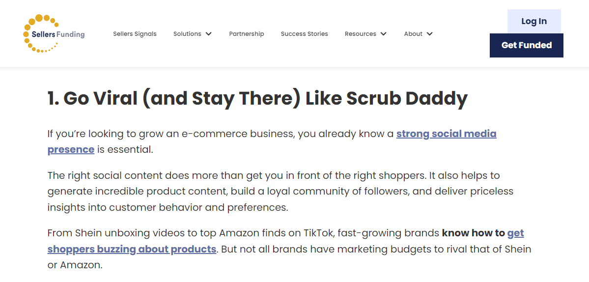 UX content example