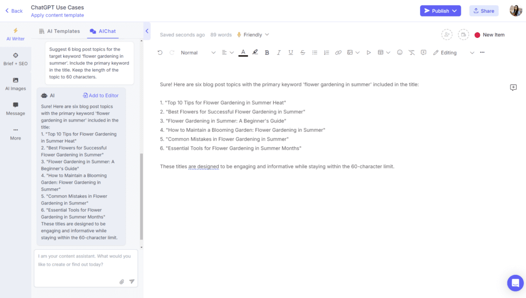 How to use ChatGPT for topic ideas