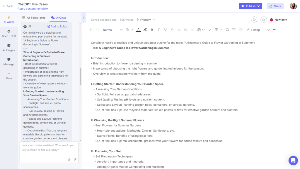 How to use ChatGPT for creating blog post outlines