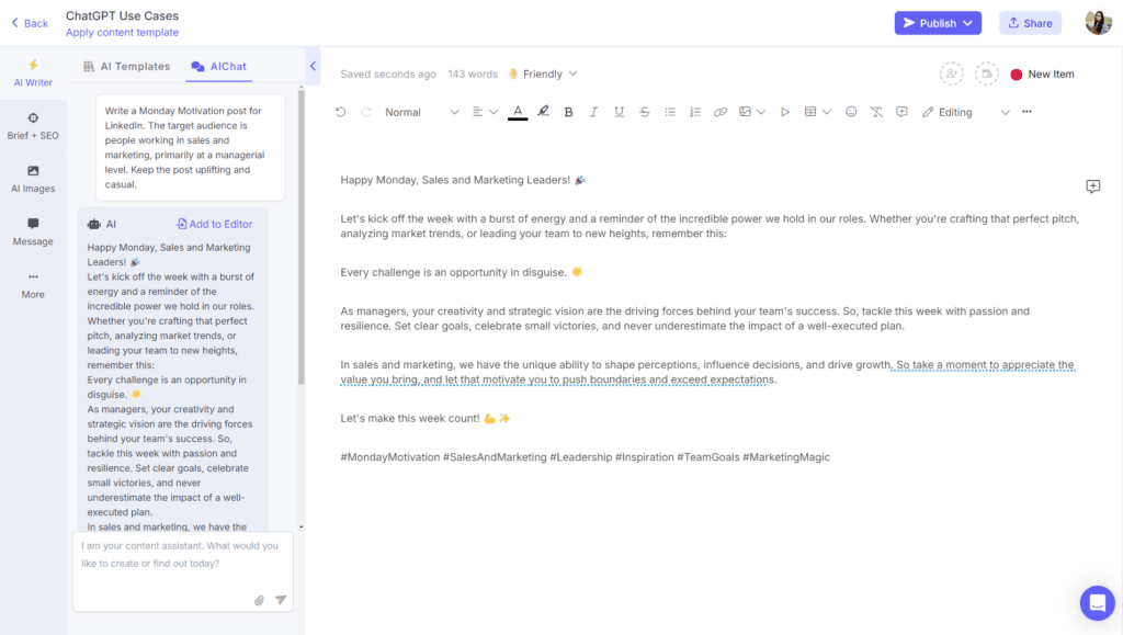 How to use ChatGPT for social media posts