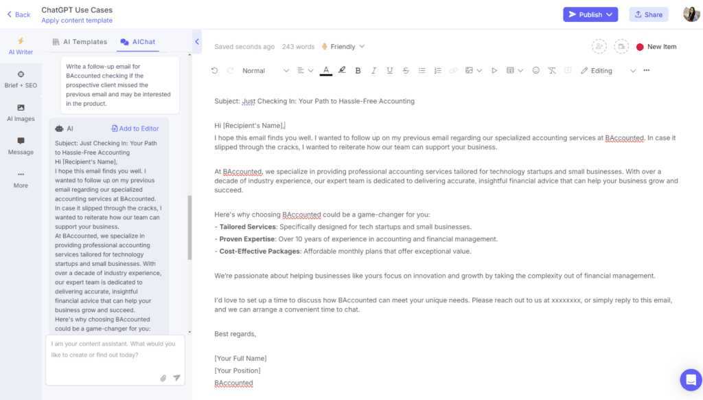 How to use ChatGPT for email writing