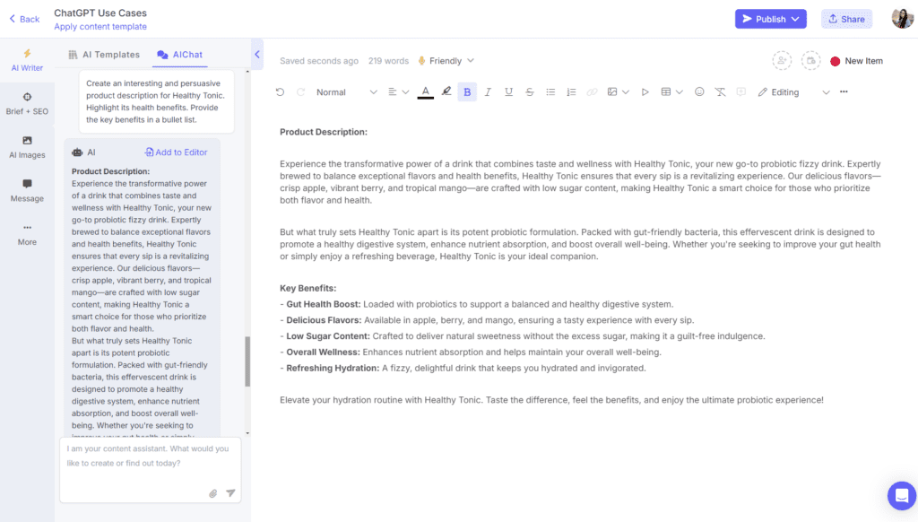 How to use ChatGPT for product descriptions