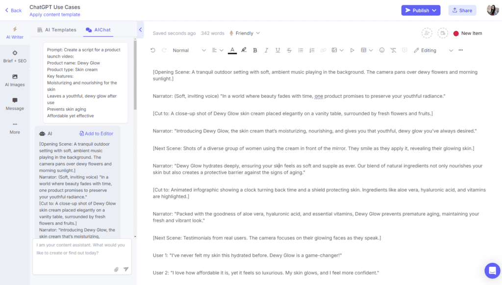 How to use ChatGPT for video content