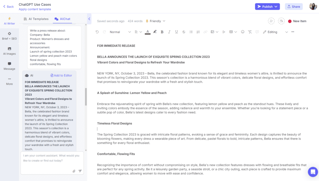 How to use ChatGPT for press releases and news articles