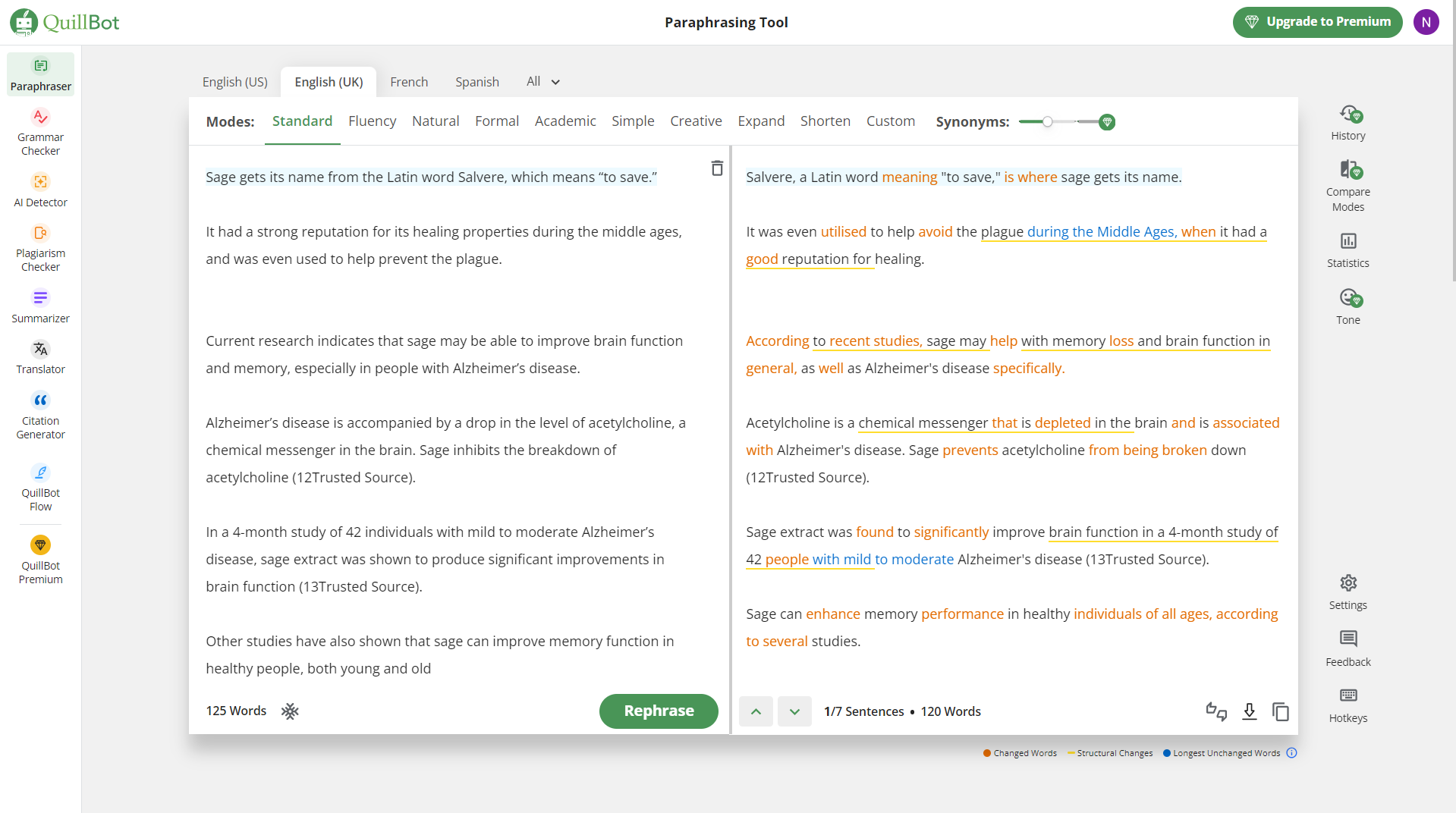 Quillbot AI paraphrasing tool