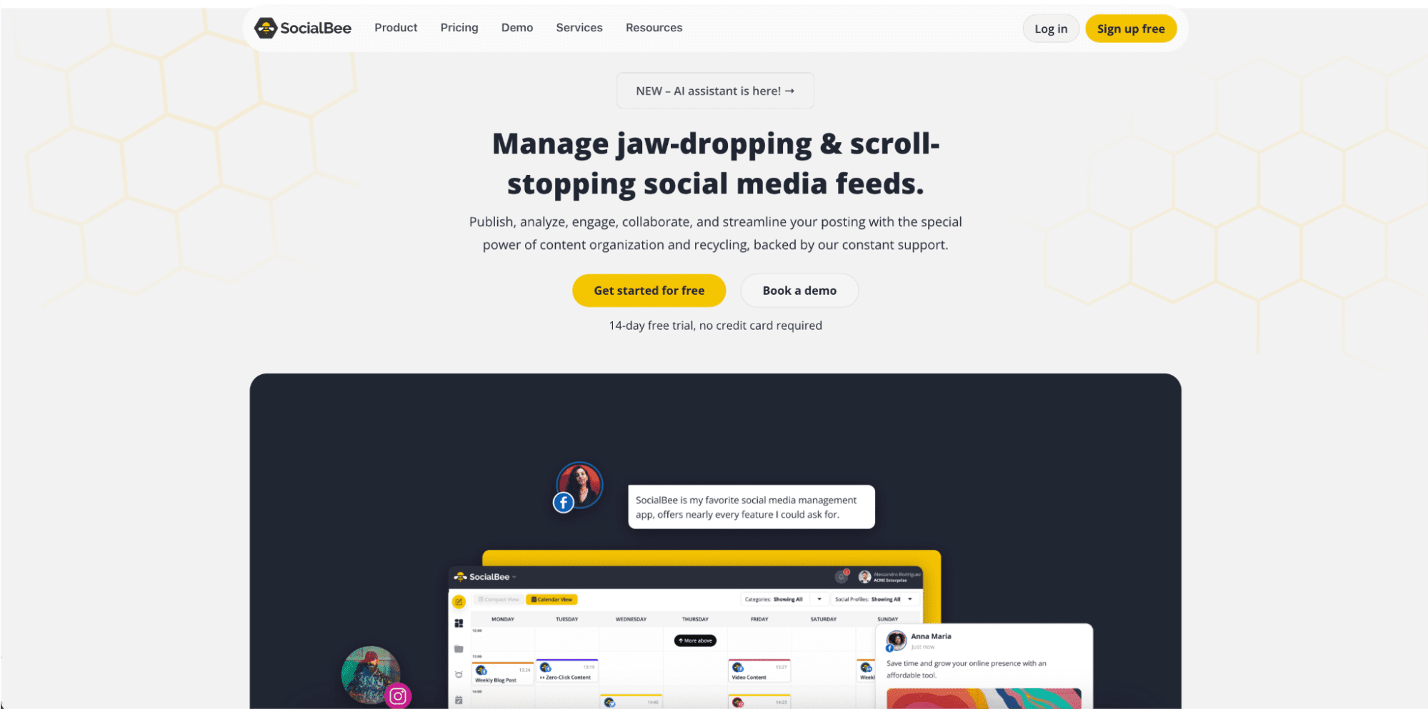 SocialBee AI-powered social media management platform