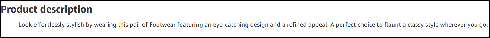 An uninspiring Amazon product description