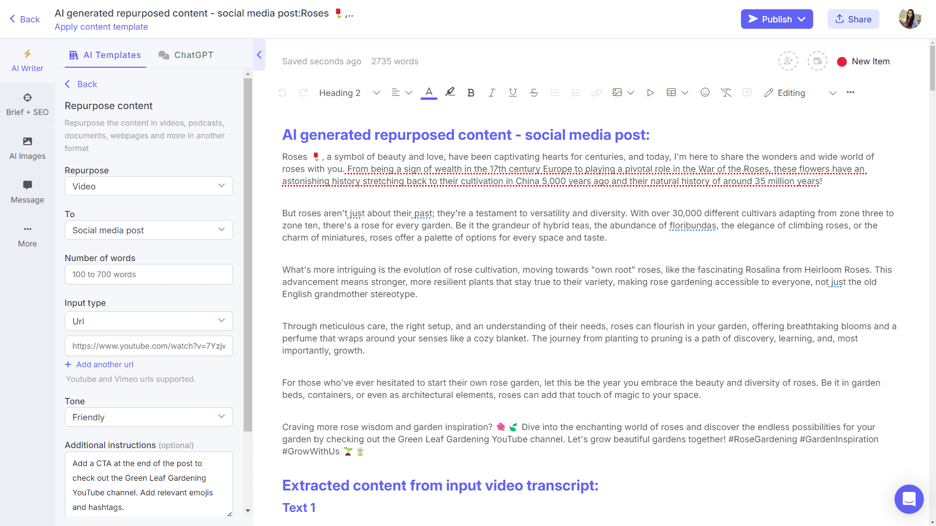 Repurposed social post