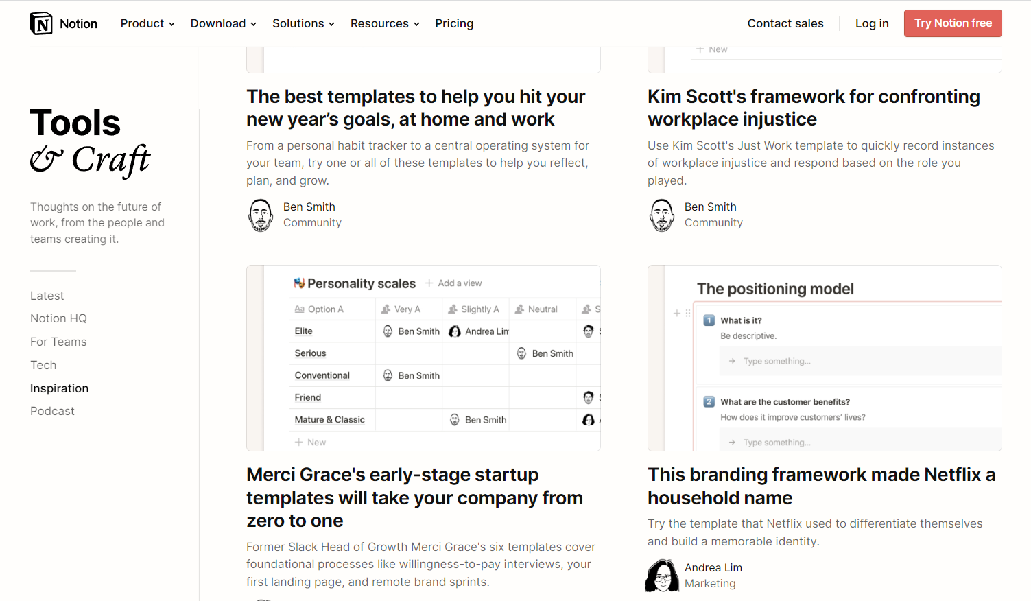 Notion blog - case study on content marketing