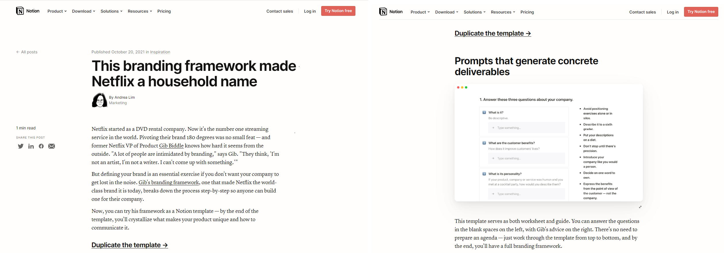 Product-led content in the Notion content marketing strategy