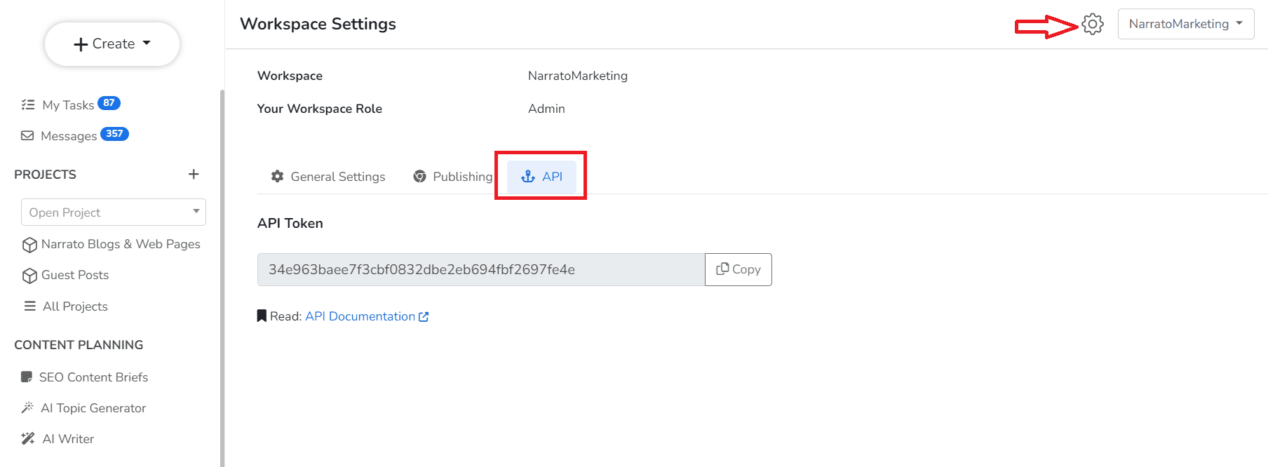 Narrato API - Content publishing automation