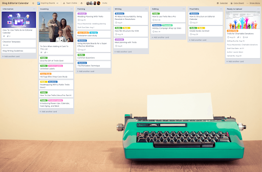 content calendar tools: Trello